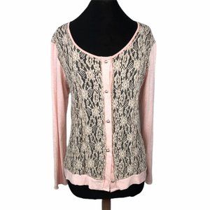Surrealist Lace, Burnout & Knit Cardigan Lagenlook